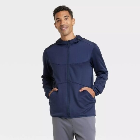 Mens Blue DWR Fleece Full Zip Hoodie Size XXL -‎ All In Motion - Picture 1 of 3